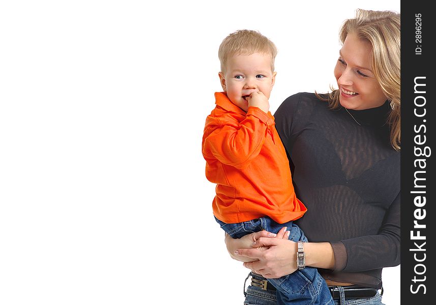 Beautiful Mother playing with her a happy son. Beautiful Mother playing with her a happy son