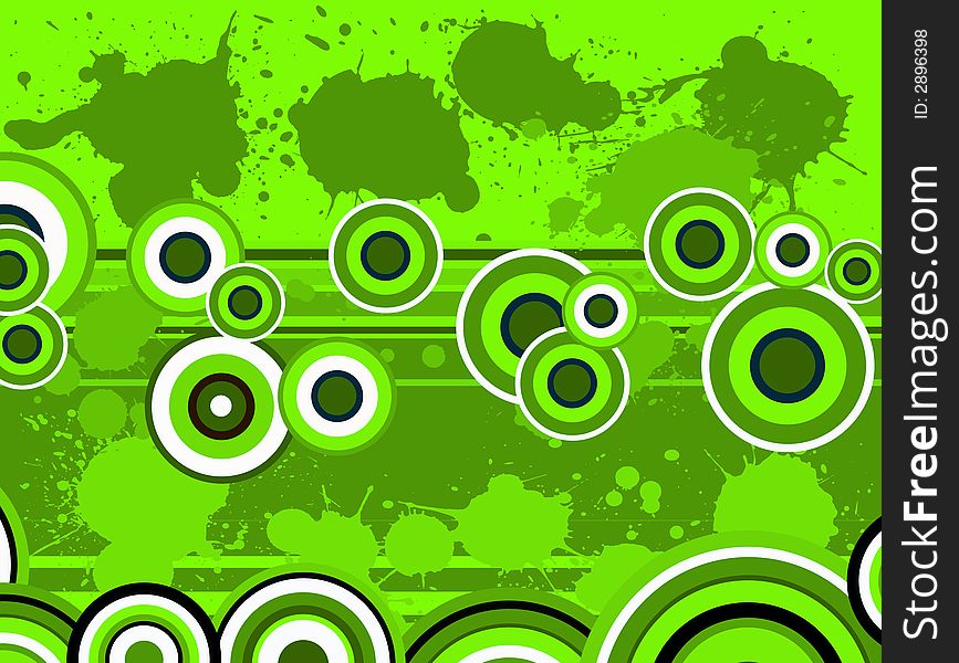 Green Circle Graphic with splats (Vector Graphic). Green Circle Graphic with splats (Vector Graphic)