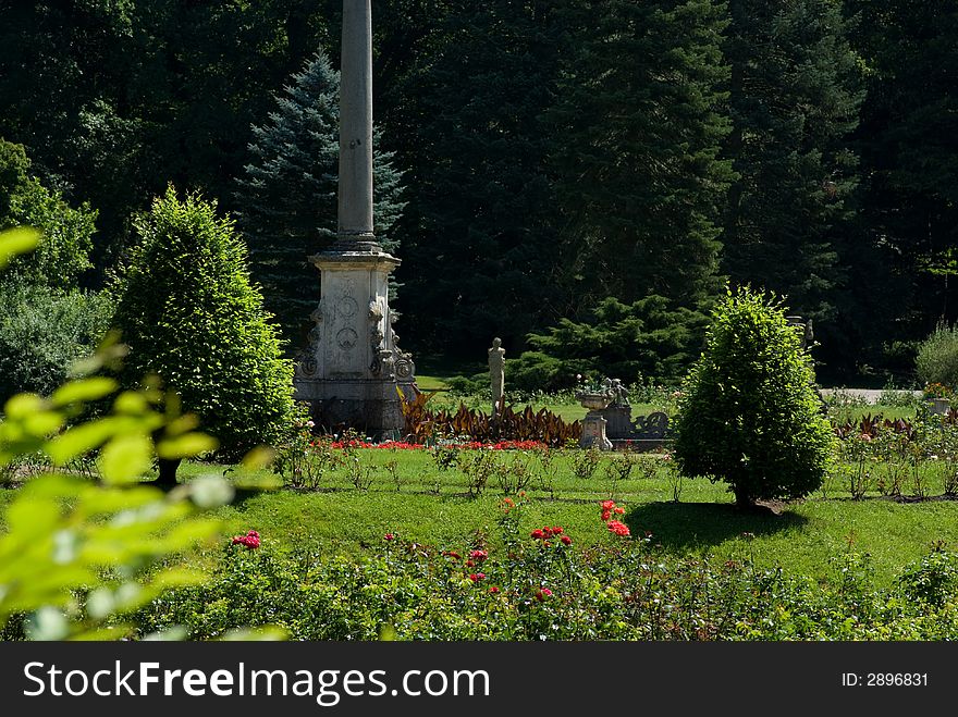 Detail rose garden at castle KonopiÅ¡tÄ›.