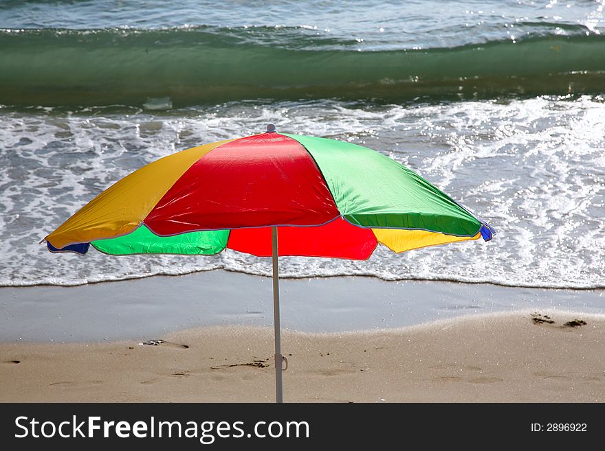 Colorful umbrella on the beach. Colorful umbrella on the beach