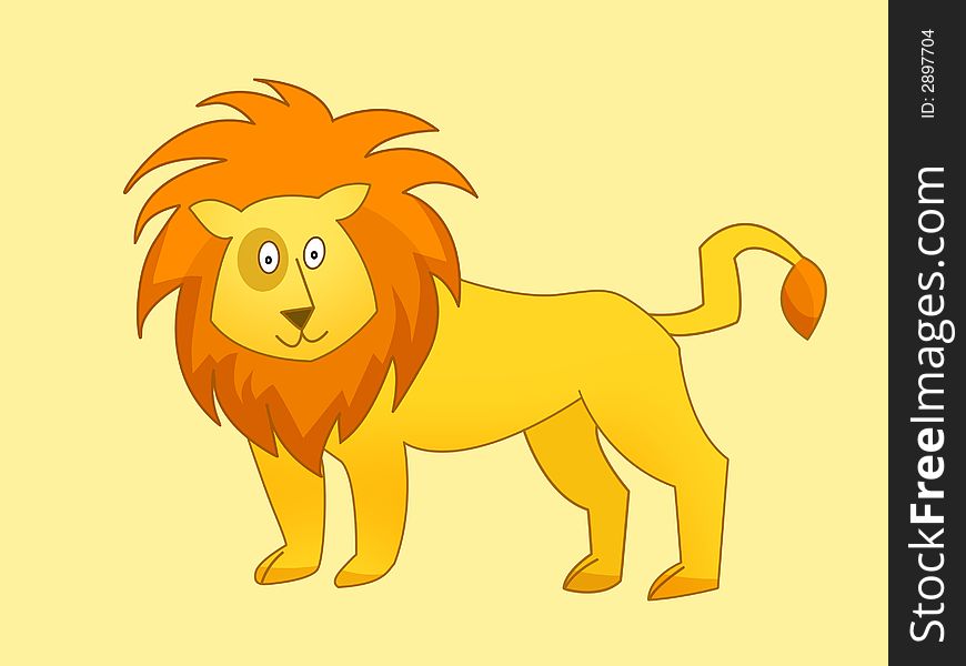 Happy yellow african lion looking at you. Happy yellow african lion looking at you