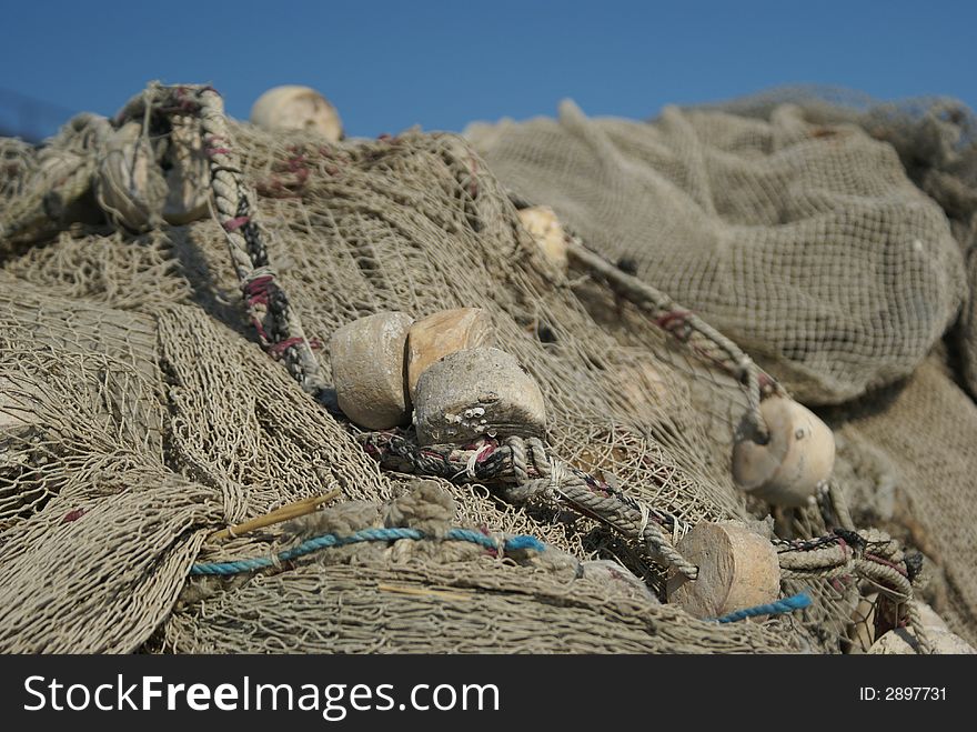 A fish net waiting for next catch