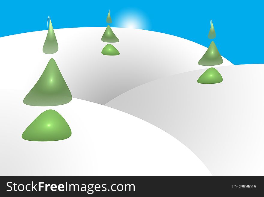 Uniquely Stylized Christmas or winter scenic. Uniquely Stylized Christmas or winter scenic