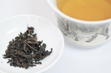 Cup Of Chinese Tea With Dry Tea Leaves Isolated On White Background Royalty Free Stock Photos Cup Of Chinese Tea With Dry Tea Leaves Isolated On White Background Royalty Free Stock Photos