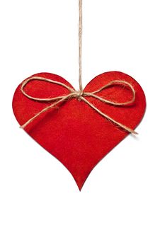 Red Heart Hanging In Thread Stock Image Red Heart Hanging In Thread Stock Image