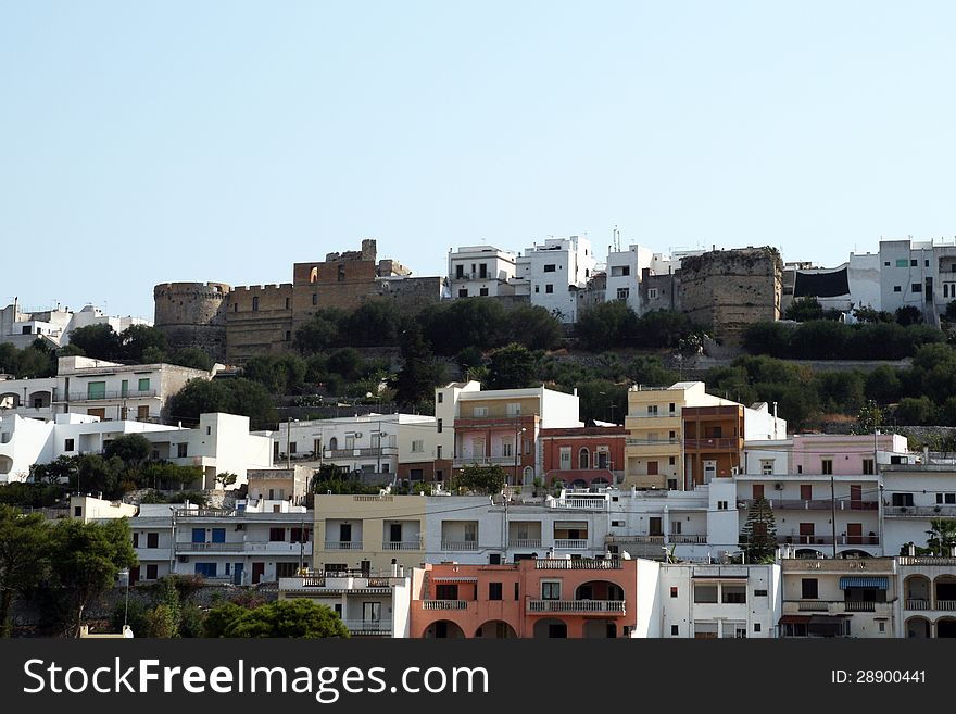 A view of the old town of castro and his castle. A view of the old town of castro and his castle