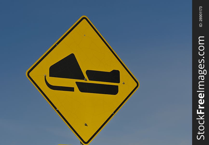 Snowmobile or Skidoo Road Sign