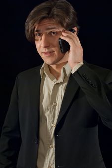 Businessman Talking On Smart-phone Stock Photos
