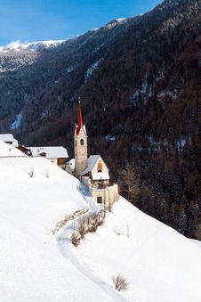 A Wintertime View Of A Small Church With A Tall Steeple Royalty Free Stock Photos A Wintertime View Of A Small Church With A Tall Steeple Royalty Free Stock Photos