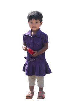 Happy And Smiling Cute Young Girl&x28;kid&x29; Isolated On White Stock Photos