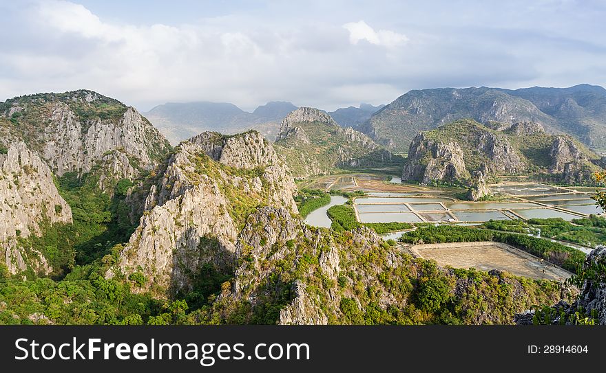 Landscape viewpoint at Khao Daeng ,Sam Roi Yod national park,Prachuapkhirik han province Thailand