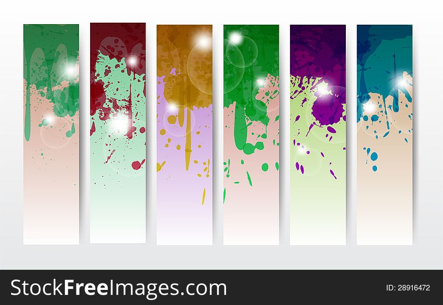 Splat banners in different colors for web or anything.