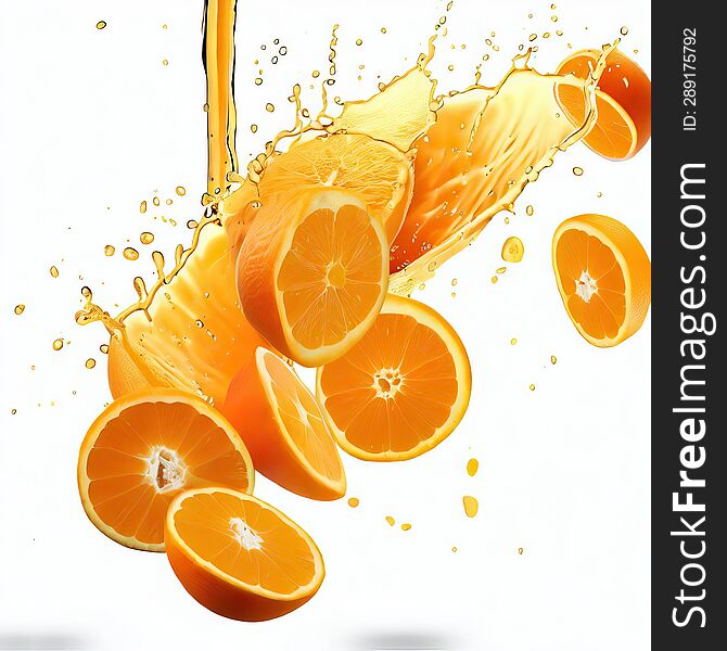 A Picture Of Oranges With Orange Juices On It Generative AI