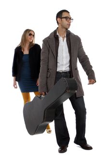 Musician With His Girlfriend Stock Images Musician With His Girlfriend Stock Images