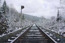Railroad Stretching Into The Distance Stock Photography Railroad Stretching Into The Distance Stock Photography