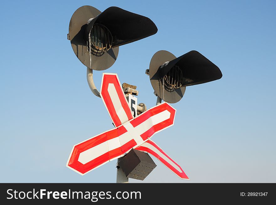 Traffic-light on a railway move in winter. Traffic-light on a railway move in winter