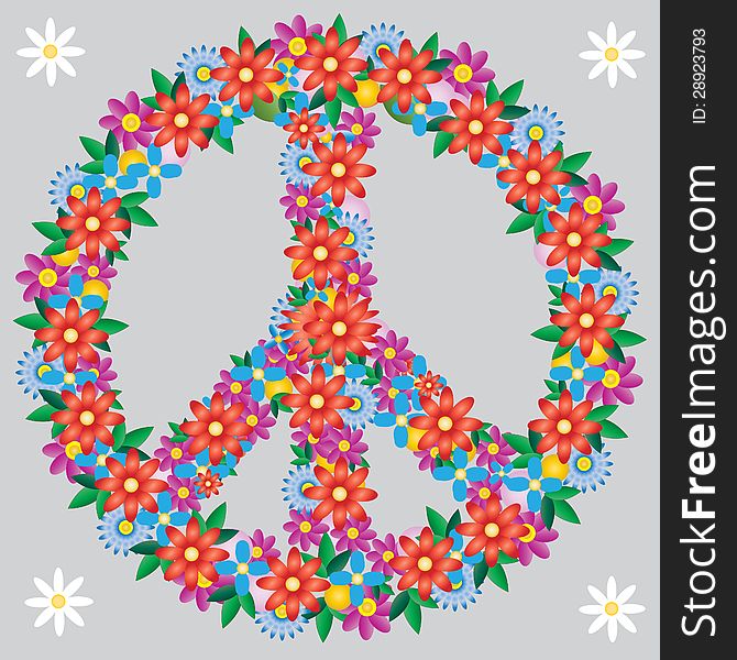 Colorful flowers, arranged in the shape of a dove of peace posters. Colorful flowers, arranged in the shape of a dove of peace posters