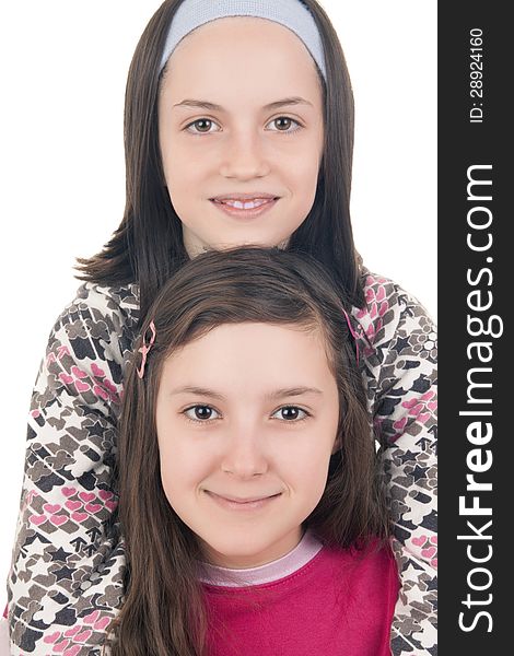 Two Young Girls Smiling