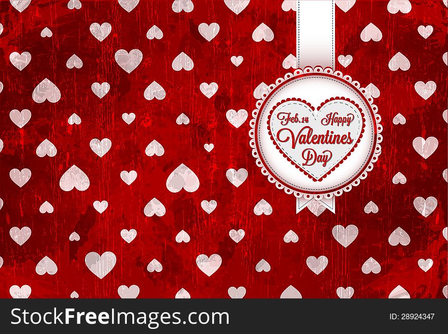 Happy Valentines Day Card with retro design| EPS10 Compatibility Required