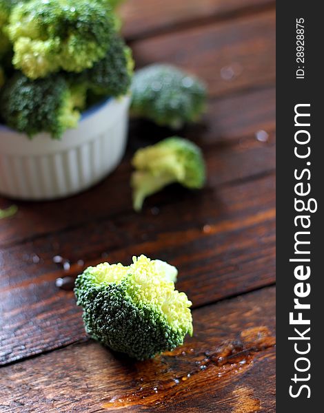 Tasty and healthy Broccoli Cabbage on a rustic wooden background. Tasty and healthy Broccoli Cabbage on a rustic wooden background