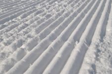 Adjusted Snow On Ski Slope Royalty Free Stock Image