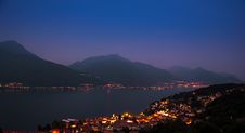 Misty Evening Panorama Lake Como Stock Photos Misty Evening Panorama Lake Como Stock Photos