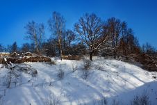 Winter Landscape With Sheds And Wooden Fences Stock Images Winter Landscape With Sheds And Wooden Fences Stock Images