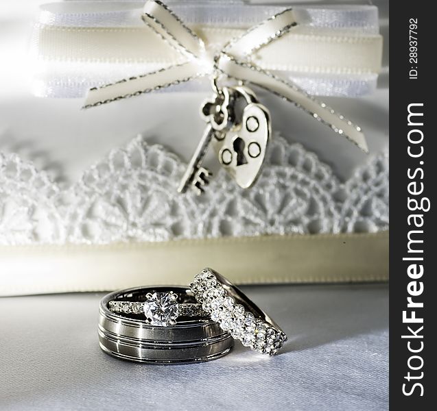 Wedding Rings On White Background