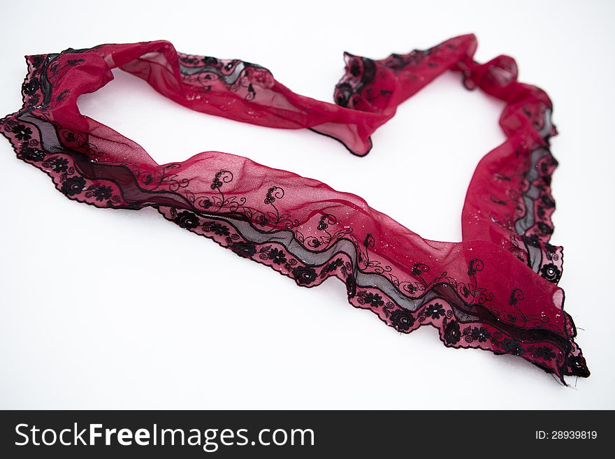 Sided Valentine Heart Of Red Lace