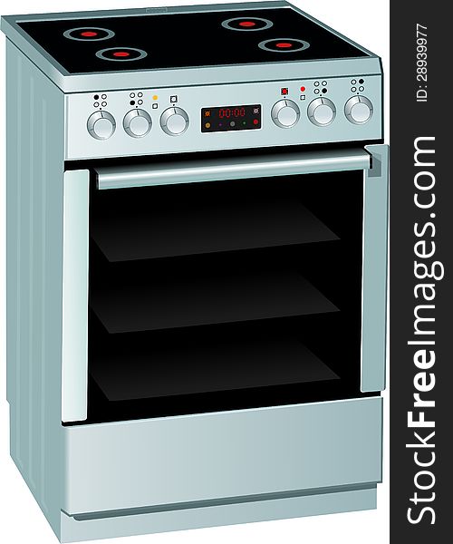 Electric cooker oven. Vector illustration. Electric cooker oven. Vector illustration.