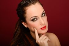 Attractive Girl. Make Up. Perfect Skin Royalty Free Stock Image Attractive Girl. Make Up. Perfect Skin Royalty Free Stock Image