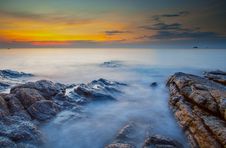 Sunrise At Samed Island, Rayong Province, Eastern Of Thailand Stock Photos