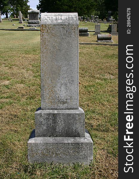 Tall Upright Old Tombstone At Rest