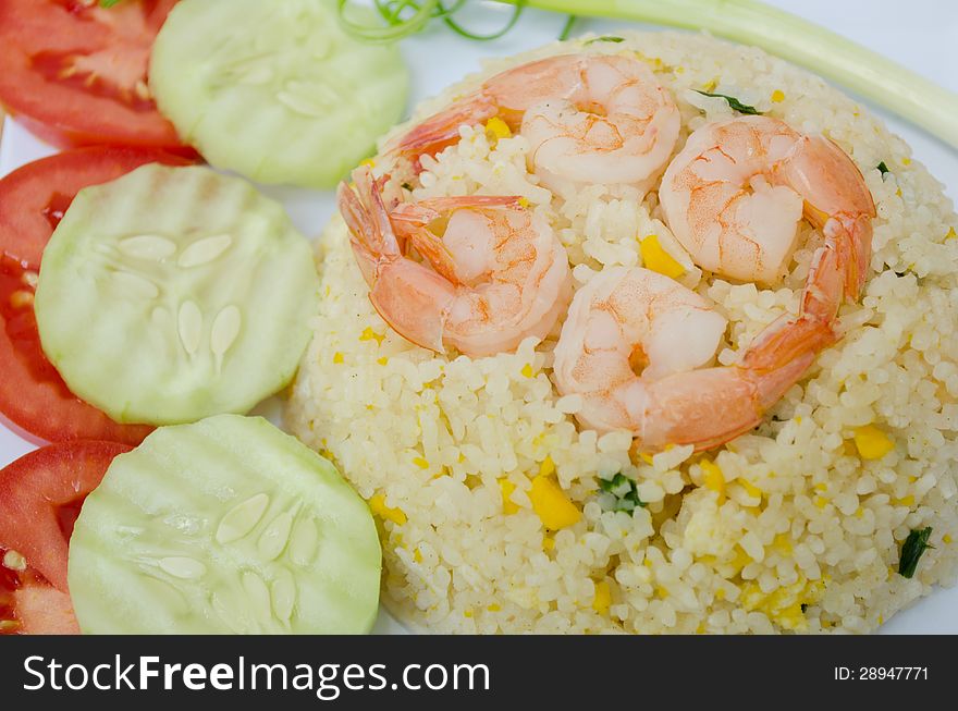 Fried rice with shrimp, Thai food