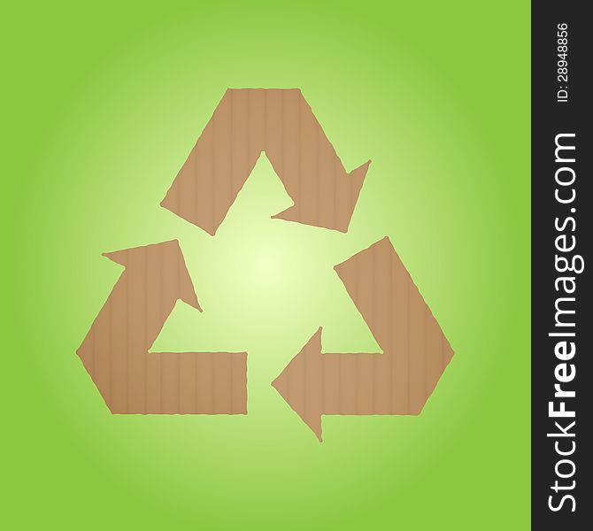 Cardboard paper box recycle sign. Cardboard paper box recycle sign