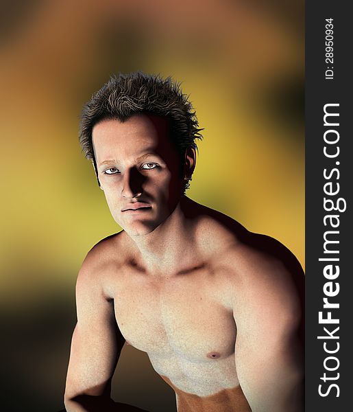 3d render of middle age muscular Caucasian man. 3d render of middle age muscular Caucasian man