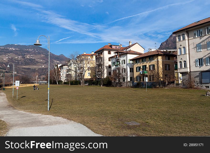 The walk on Lungotalvera, Bolzano