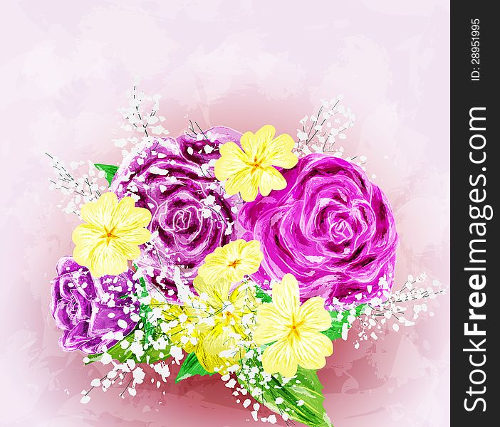 Painted flower background for your design