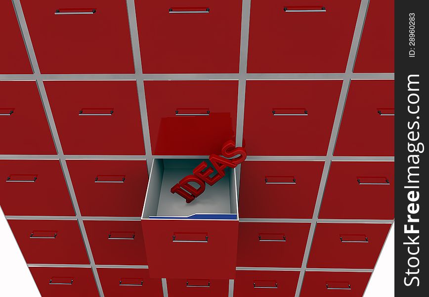 Drawers and secret word in 3d