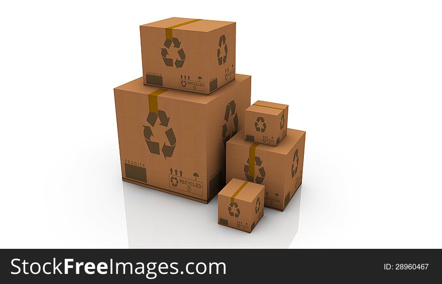Different sizes and boxes with white background. Different sizes and boxes with white background