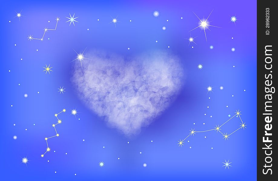 Heart night sky