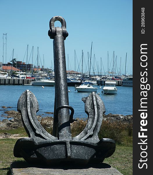 An anchor sculpture in the Punta del Este harbor. An anchor sculpture in the Punta del Este harbor.