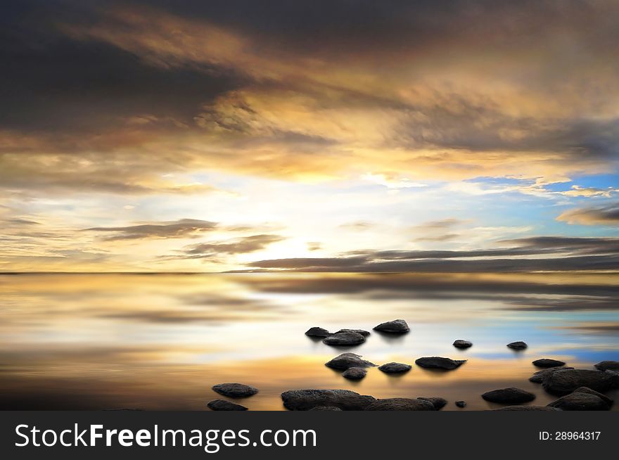 Picture of sunset and sea