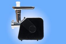 Mincing Machine On Blue Background Royalty Free Stock Image Mincing Machine On Blue Background Royalty Free Stock Image