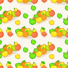 Vector Seamless Pattern With Apples Stock Photography