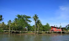 Waterfront House In Thai Style, Thailand Royalty Free Stock Image Waterfront House In Thai Style, Thailand Royalty Free Stock Image