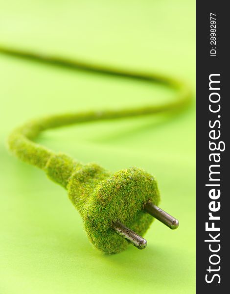 Green electric plug, save energy concept