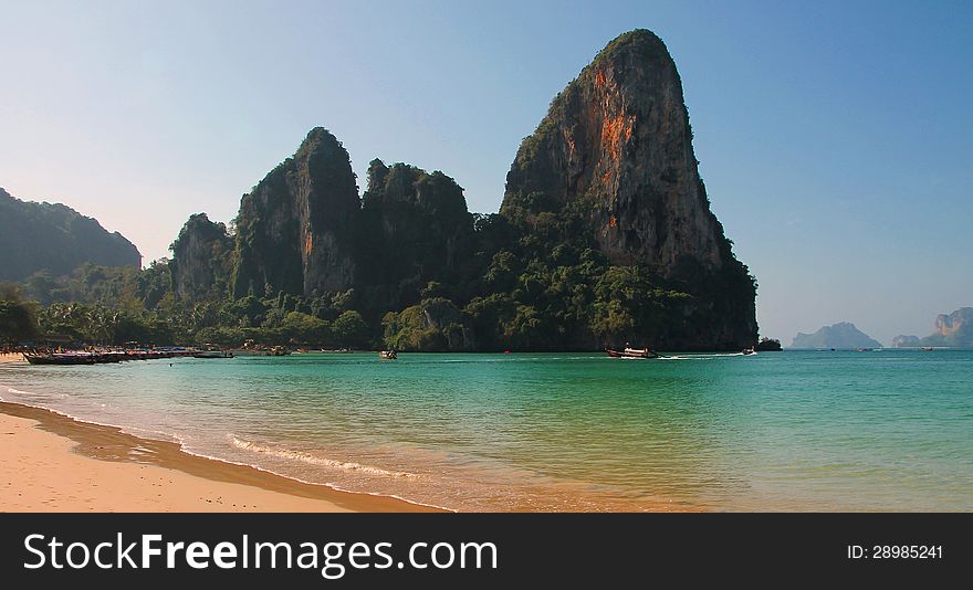 Daylight view of trpical beach of Krabi Thailand. Daylight view of trpical beach of Krabi Thailand