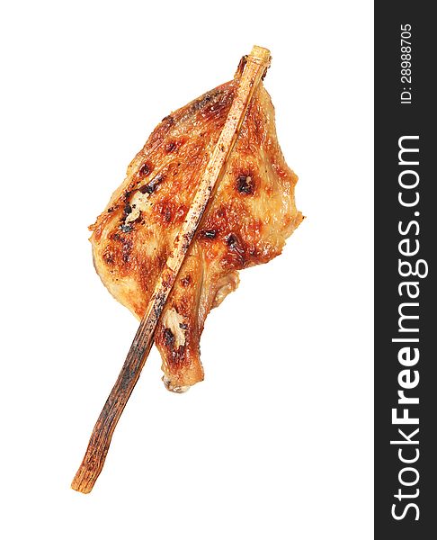 Asian grilled chicken isolated on white background