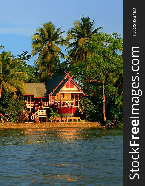 Waterfront house in thai style, Thailand
